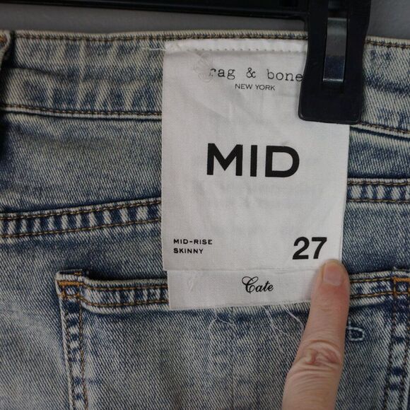 New Rag & Bone Cate Mid-Rise Acid Wash Skinny in Stella size 27 - Picture 8 of 15
